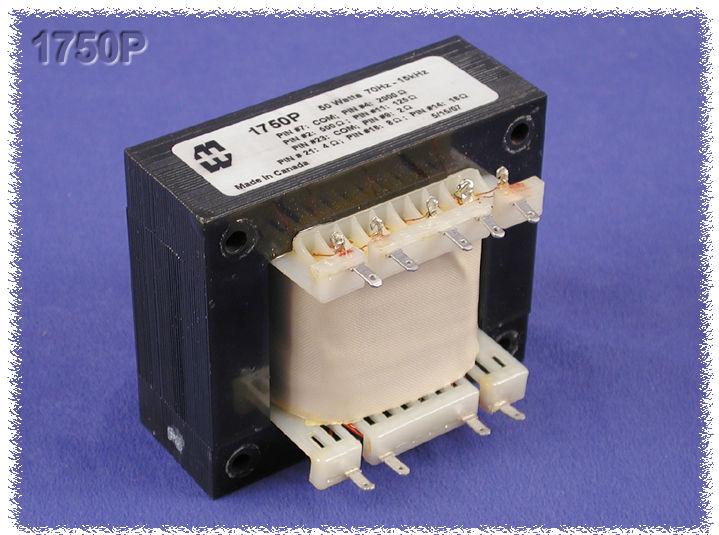 Hammond Manufacturing-1750P Transformateur audio Audio Transformer 14.24:1 2250Vrms 41.3Ohm/40.5Ohm/81.8Ohm Prim. DCR 0.21Ohm/0.12Ohm/0.15Ohm/0.21Ohm Sec. DCR 9 Terminal PC Pin Thru-Hole