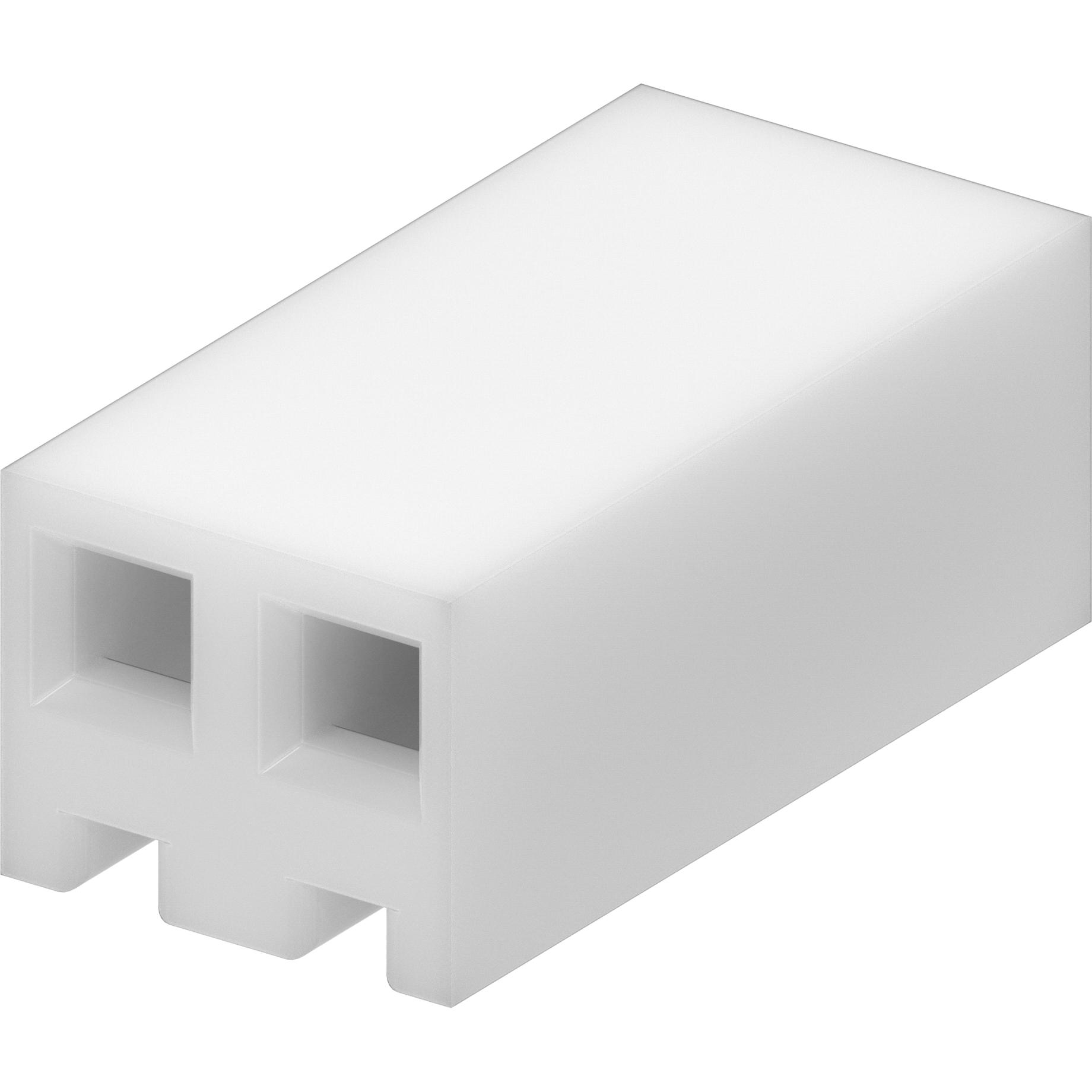 Molex-09507021 Connector Discrete Wire Housing Conn Housing RCP 2 POS 3.96mm Crimp ST Cable Mount Natural KK® Bag