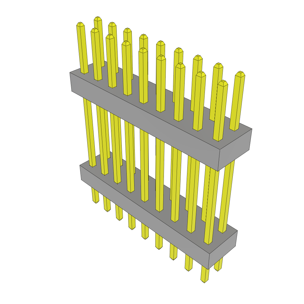 Samtec-TW-09-08-S-D-510-130 Connector Headers and PCB Receptacles Conn Board Stacker HDR 18 POS 2mm Solder ST Top Entry Thru-Hole Bulk