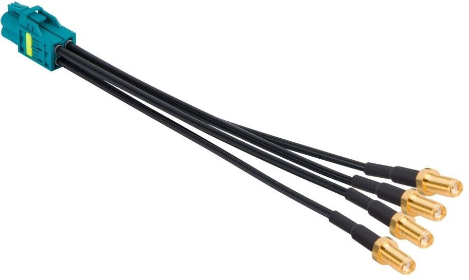 Amphenol-095-820-176-006 Kabelbaugruppen Koaxial Cable Assembly Coaxial 0.152m Mini-FAKRA Type A to 4(SMA) F-F Bag