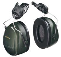 3M-H7P3E Personal Protective Equipment Cap-Mount Earmuffs, H7P3E, Black/Green, ABS Material