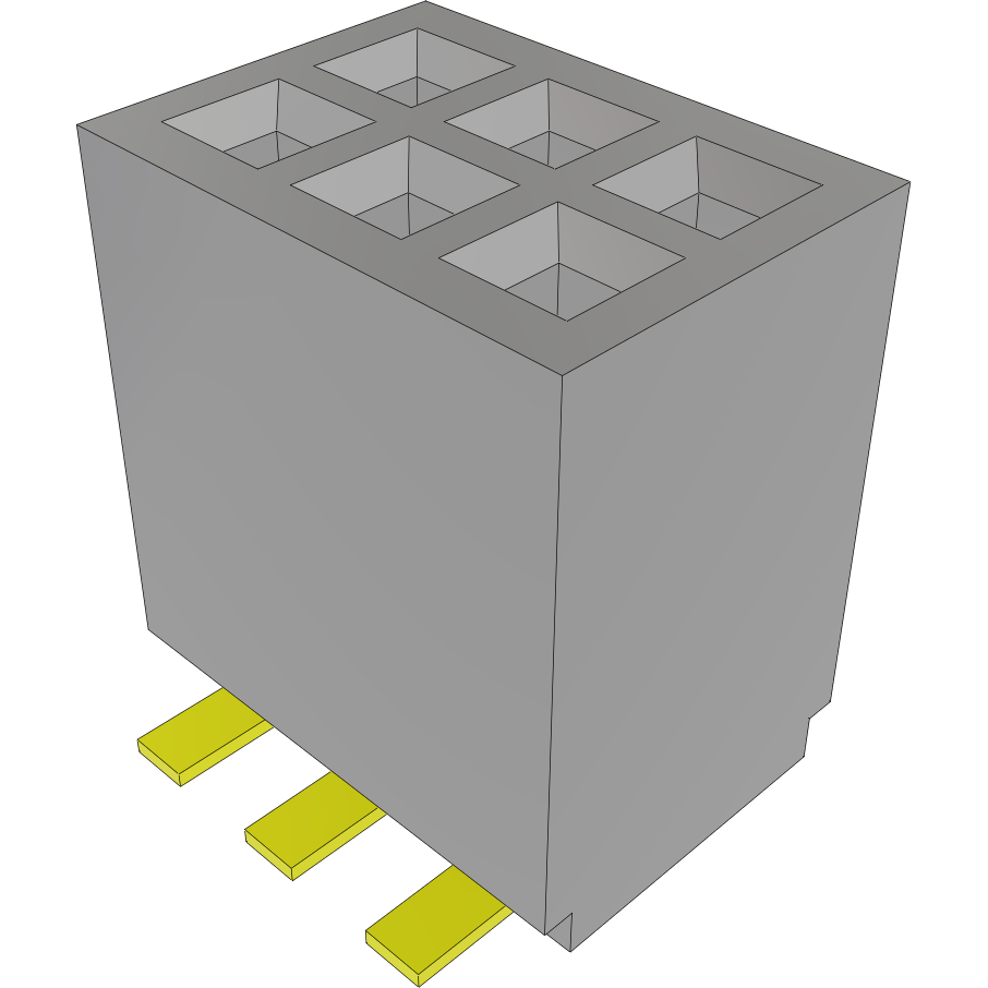 Samtec-SFMC-103-L2-SM-D Cabezales del conector y receptáculos PCB Conn Socket Strip SKT 6 POS 1.27mm Solder ST Top Entry SMD Layer