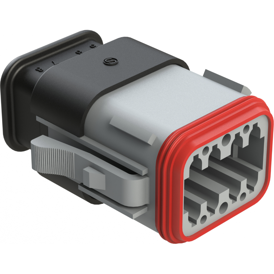 Amphenol-AT06-08SA-SRGRY Einzeladersteckverbinder, Gehäuse Conn Housing PL 8 POS Crimp ST Cable Mount Gray