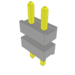 Conn Board Stacker HDR 2 POS 2mm Solder ST Top Entry Thru-Hole Bulk