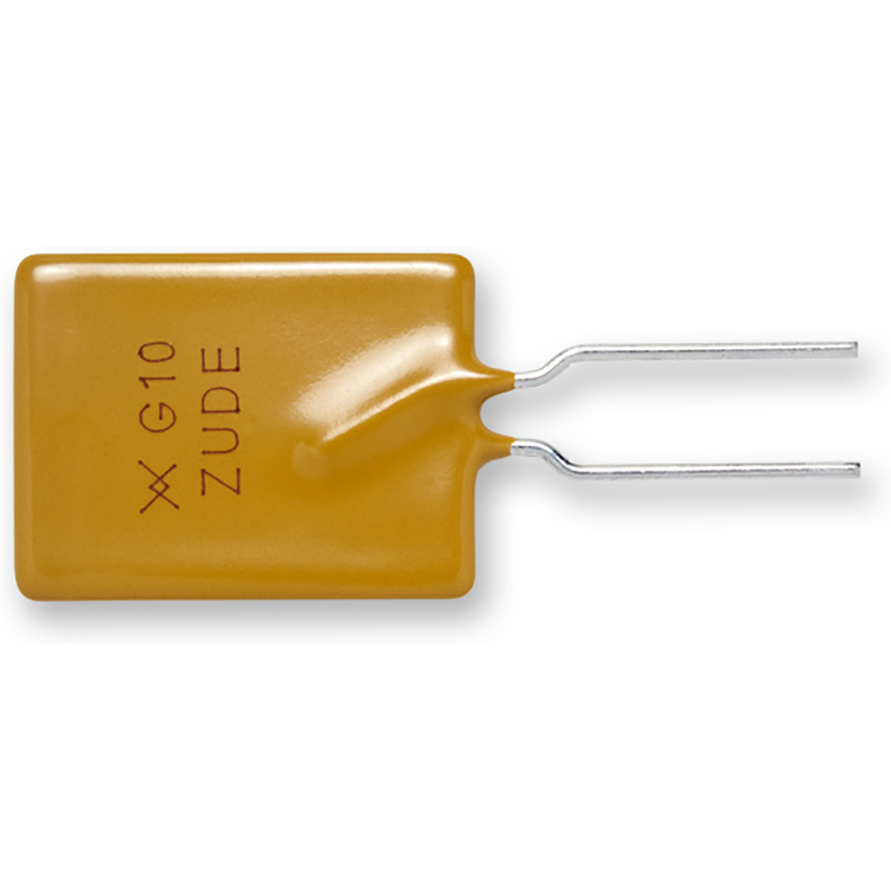 Littelfuse-RF3285-000 Fusible PTC réinitialisable PTC Resettable Fuse 10A(hold) 18.5A(trip) 16VDC 100A 3.6W 7s 0.0034Ohm Radial 16.51 X 3 X 25.7mm T/R