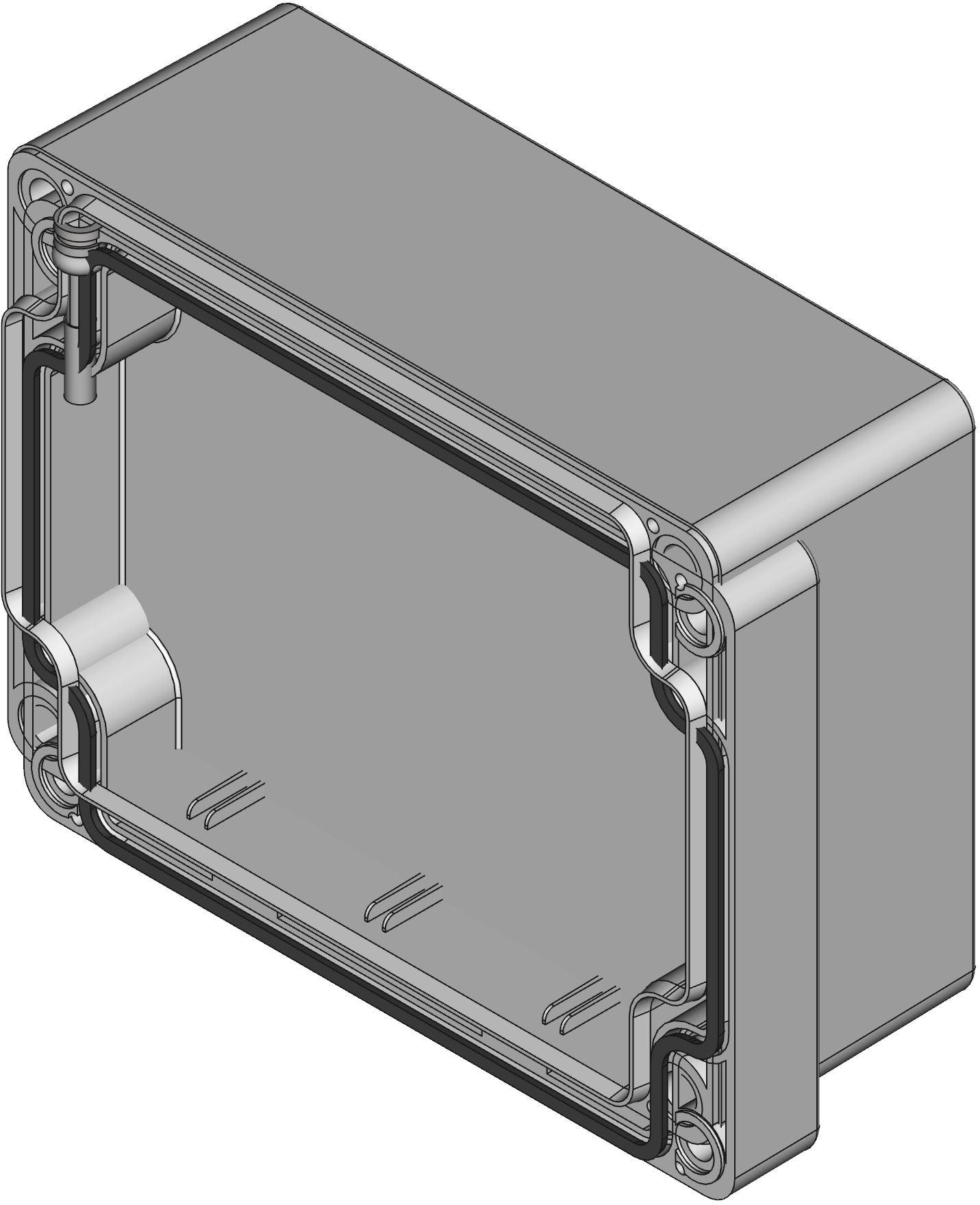 Hammond Manufacturing-1554F2GYSL Smoke/Light Gray Polycarbonate Flange Mount Watertight Enclosure