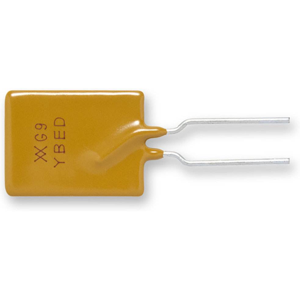 Littelfuse-AGRF900-2 PTC, rückstellbare Sicherung PTC Resettable Fuse 9A(hold) 16.5A(trip) 16VDC 100A 3.4W 6s 0.0041Ohm Radial 14 X 3 X 23mm T/R Automotive AEC-Q200