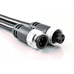 Double-ended 3 Position Trunk Cable Assembly, Male Str-Female Str, Dual-rated, Black