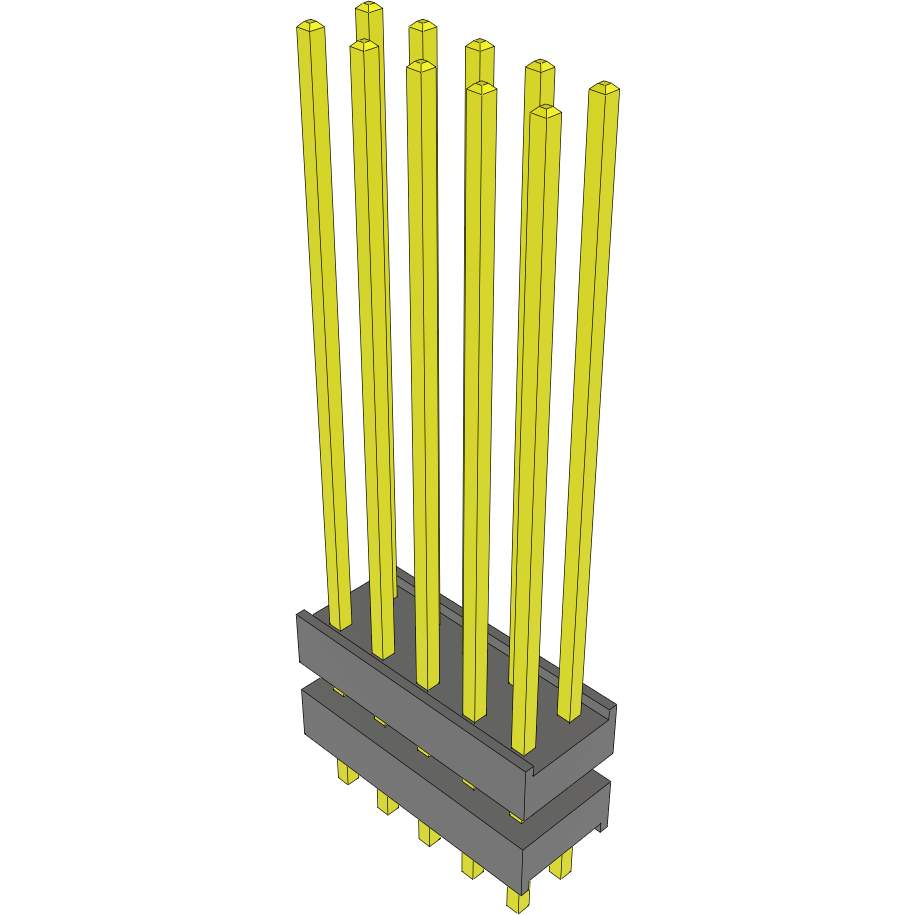 Samtec-DW-05-19-T-D-260 连接器插头及 PCB 插座 Conn Board Stacker HDR 10 POS 2.54mm Solder ST Top Entry Thru-Hole Bulk