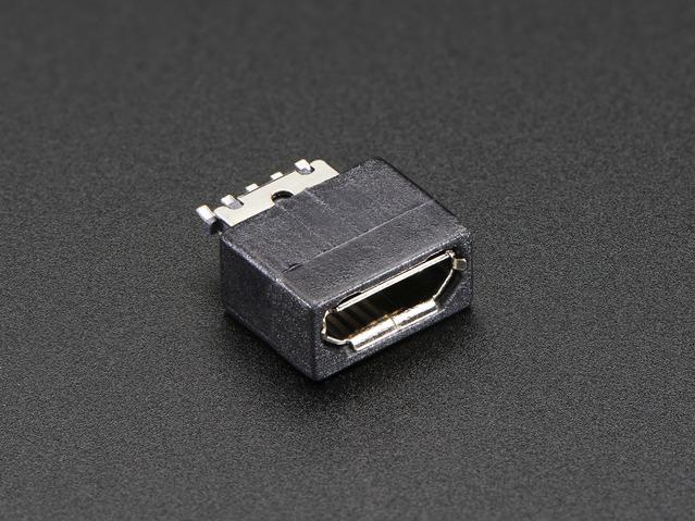 Adafruit Industries-1829 Connector USB Conn Micro USB Type B RCP 5 POS Solder ST Cable Mount 1 Port