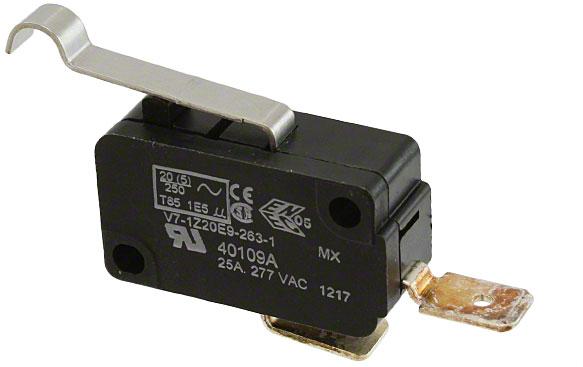 Honeywell-V7-1Z20E9-263-1 Schnappschalter Switch Snap Action N.O. SPST Simulated Roller Lever Quick Connect 25A 277VAC 1.33N Screw Mount
