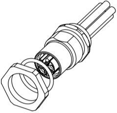 HARTING Technology Group-21035962515 Cable Assembly AC Power Cable Assembly AC Power 0.3m M12 Circular 4 POS F 16AWG