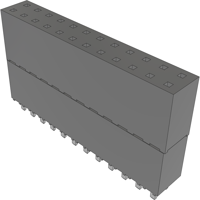 Samtec-ESW-112-58-L-D Cabezales del conector y receptáculos PCB Conn Elevated Socket SKT 24 POS 2.54mm Solder ST Top Entry Thru-Hole Tube