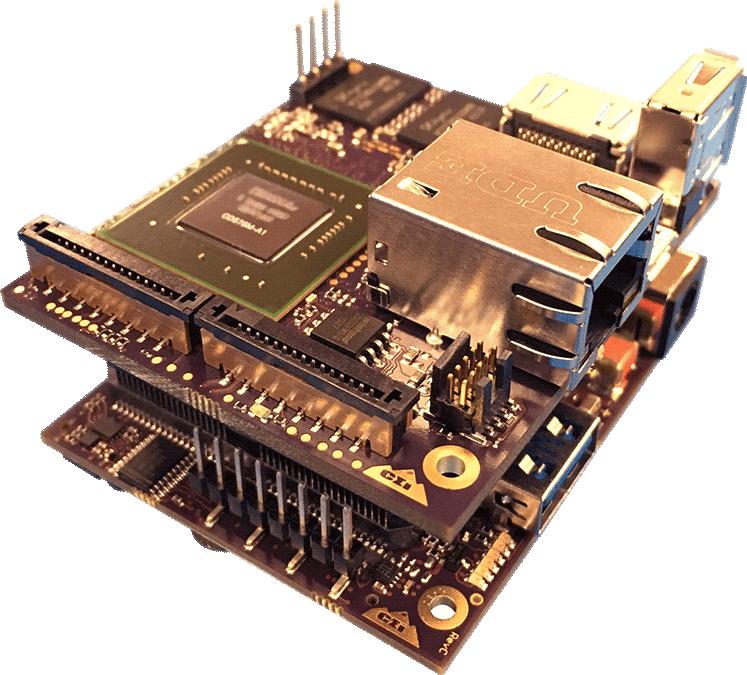 Colorado Engineering Inc-TK1-SOM-2GB Sistema su moduli - SOM At only 2″ x 2.3″ and 2.89-3.52 ounces (without/with fan), the TK1-SOM gives you the freedom to use the NVIDIA Tegra K1 SoC for numerous applications, from deeply embedded applications or advanced security systems with facial recognition.