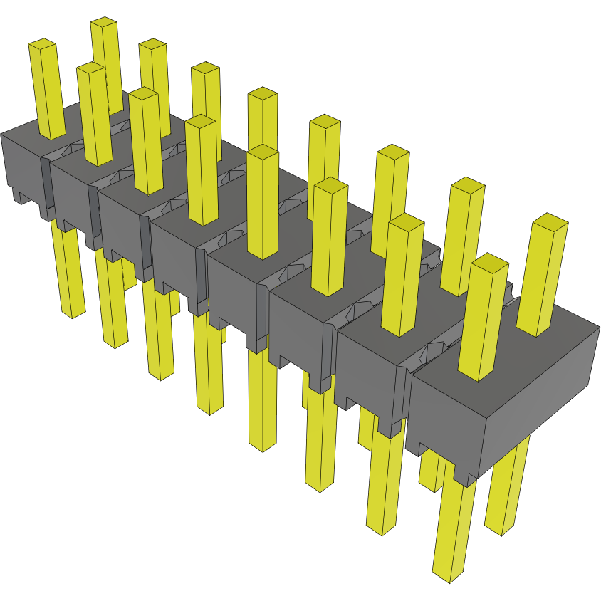 Samtec-MTSW-108-07-S-D-130 Steckverbinderleisten und Leiterplattenbuchsen Conn Unshrouded Header HDR 16 POS 2.54mm Solder ST Top Entry Thru-Hole Bulk