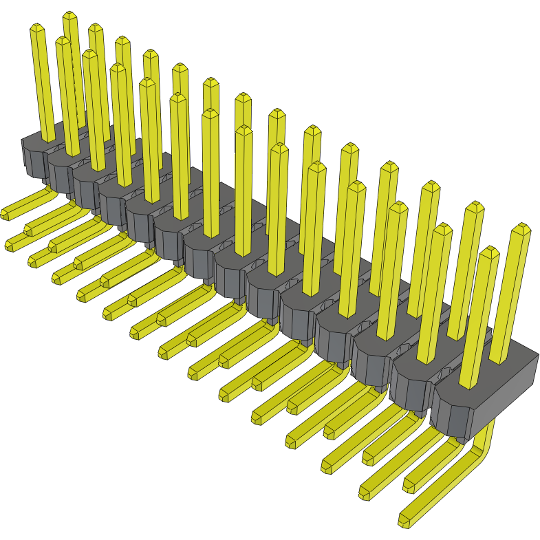 Samtec-HTSW-114-25-G-D-RA Piastre connettori e prese PCB Conn Unshrouded Header HDR 28 POS 2.54mm Solder RA Side Entry Thru-Hole Bulk