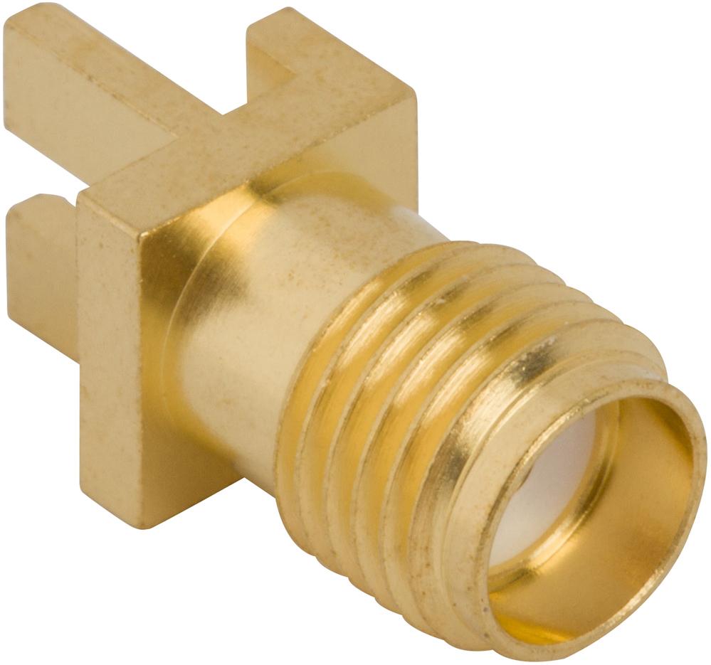 Amphenol RF-901-10513-1 射频连接器 Conn SMA 0Hz to 26.5GHz 50Ohm Solder ST Edge Mount RCP Gold Bag