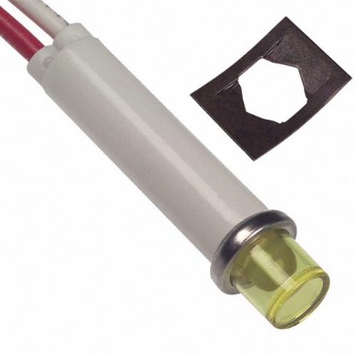 Visual Communications-2191L7-24V Panel Mount Indicators Panel Mount Indicator Round 0.31" LED 24V Wire YLW