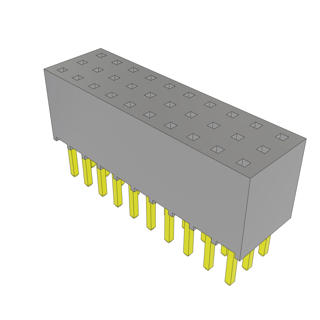 Samtec-SSQ-110-02-G-T Piastre connettori e prese PCB Conn Socket Strip SKT 30 POS 2.54mm Solder ST Top Entry Thru-Hole Bulk