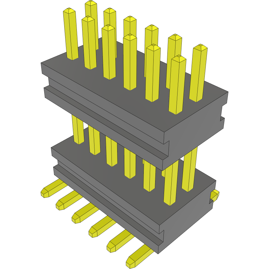 Samtec-MW-06-03-G-D-225-075 Steckverbinderleisten und Leiterplattenbuchsen Conn Board Stacker HDR 12 POS 1mm Solder ST Top Entry SMD FLEX STACK Tube