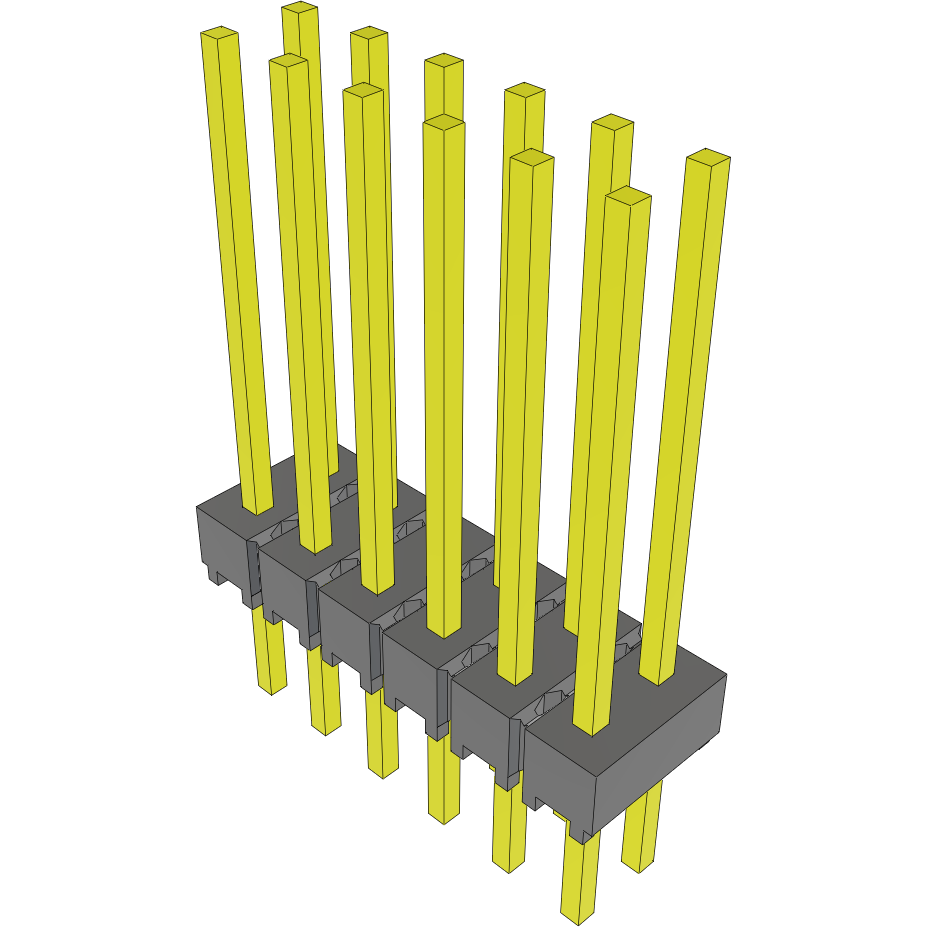 Samtec-MTSW-106-10-S-D-555 Steckverbinderleisten und Leiterplattenbuchsen Conn Unshrouded Header HDR 12 POS 2.54mm Solder ST Top Entry Thru-Hole Bulk