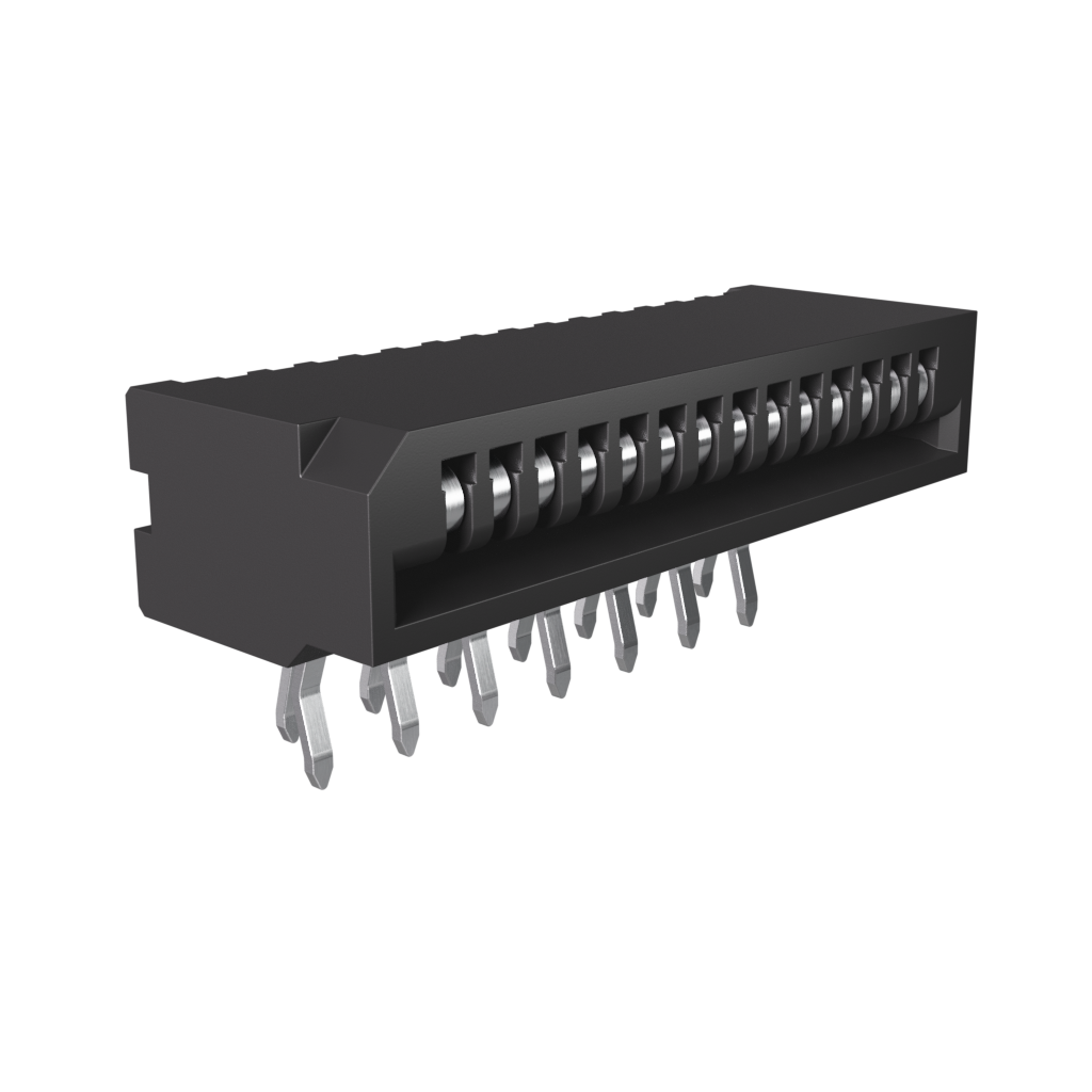 Amphenol Communications Solutions-HLW14R-2C7LF Connettore FFC-FPC 1.00mm Flex Connectors, HLW-R series, 14 Position, Side Entry Non-ZIF Connector, 1mm (0.039inch) Pitch, Kinked Terminal