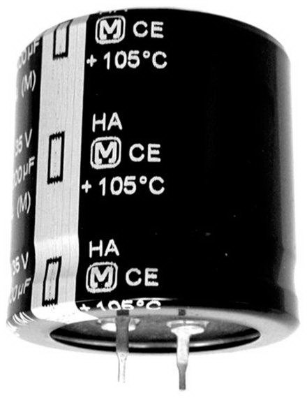 Panasonic Industry-ECO-S2DA471CA Capacitor Aluminum Electrolytic Cap Aluminum Lytic 470uF 200V 20% (25 X 35mm) Snap-In 10mm 0.353 Ohm 1.4A 3000h 105°C Bulk