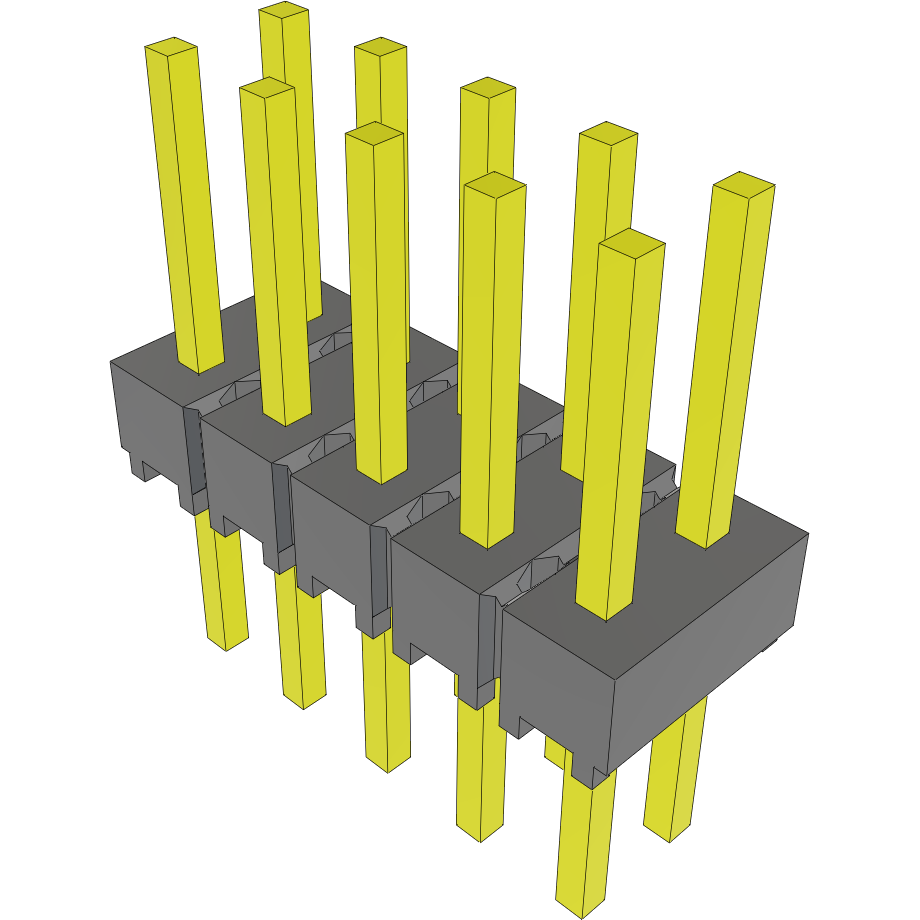 Samtec-HMTSW-105-08-G-D-250 Steckverbinderleisten und Leiterplattenbuchsen Conn Unshrouded Header HDR 10 POS 2.54mm Solder ST Top Entry Thru-Hole Bulk