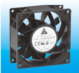 Delta Electronics-PFB0948UHE-TP16 Sopladores y ventiladores DC Fan Ball Bearing 48V 0.52A 24.96W 7000RPM 153.52CFM 64dB Flange Mount