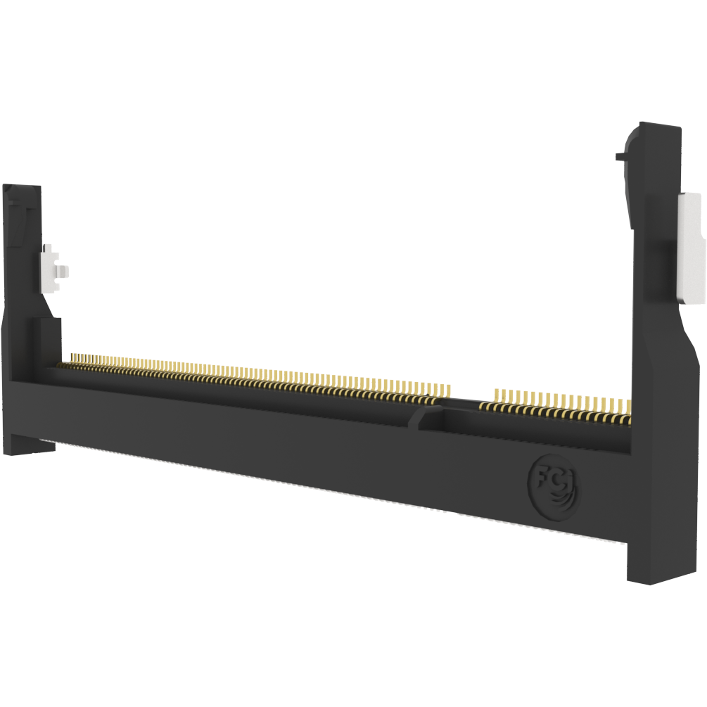 Amphenol Communications Solutions-10033854-052FSLF Connector Socket DDR2 SO-DIMM, Storage and Server Connector, Right Angle, Surface Mount, 200 Position, Reverse Type, 0.60mm (0.024in) Pitch