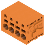 Printed circuit board terminals, 5.08 mm, Number of poles 4, 90Deg, Solder pin length (l) 3.5 mm, tinned, orange, PUSH IN without actuator, Clamping range, max. 2.5 mm2, Box