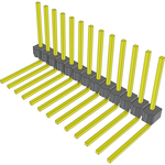 Conn Unshrouded Header HDR 13 POS 2.54mm Solder RA Side Entry Thru-Hole Bulk