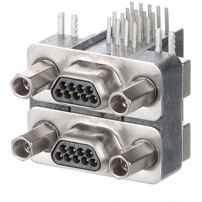 Molex-0836199003 Steckverbinder, D-Sub Conn Micro-D F/F 9/9 POS 0.63mm Solder RA Thru-Hole 18 Terminal 2 Port Commercial Micro-D Tube