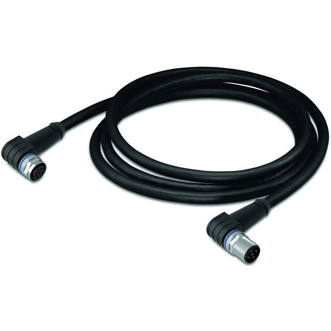 WAGO-756-5404/050-010 Cable Assembly Other Sensor/Actuator Cable, fitted on both ends, 5-Pole, M12 Socket, Angled, M12 Plug, Angled, 1 m
