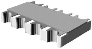 Vishay-ACACA4992A4992P100 Reti e array del resistore Res Thin Film Array 49.9K Ohm/49.9K Ohm 0.25% 0.3W ±25ppm/°C ISOL Conformal Coated 8-Pin 1206(4 X 0603) Concave SMD T/R
