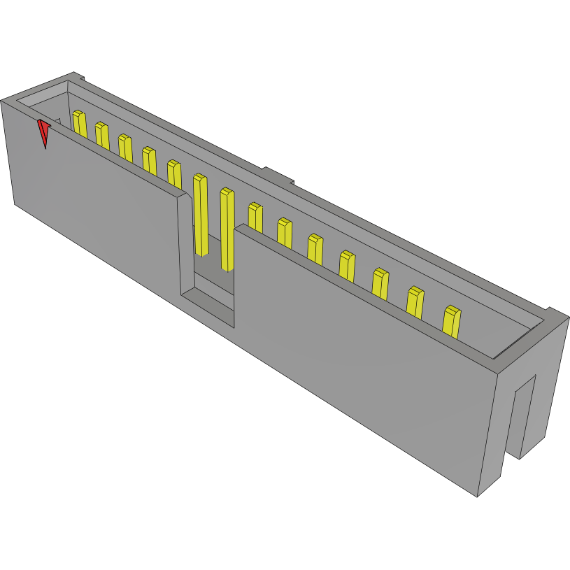 Samtec-TST-114-01-S-S Embases de raccordement et réceptacles PCB Conn Shrouded Header (4 Sides) HDR 14 POS 2.54mm Solder ST Top Entry Thru-Hole Bulk