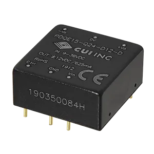 CUI Inc-PDQE15-Q48-D24-D Convertisseur CC en CC et module de régulateur de commutation Module DC-DC 48VIN 2-OUT 24V/-24V -0.312A/0.312A 15W 6-Pin DIP Module Tube