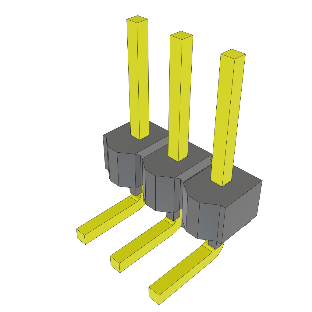 Samtec-MTSW-103-08-L-S-229-RA Steckverbinderleisten und Leiterplattenbuchsen Conn Unshrouded Header HDR 3 POS 2.54mm Solder RA Side Entry Thru-Hole Bulk