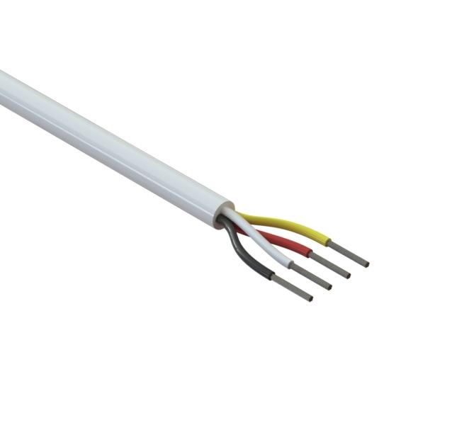 Tensility International-30-00381 Câble multiconducteur Multi-Conductor Cable Polyvinyl Chloride 4Conductors 18AWG 6.2mm 300V White Polyvinyl Chloride