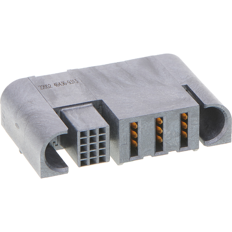 Molex-464369313 Steckverbinderleisten und Leiterplattenbuchsen Conn Board to Board RCP 3Power/15Signal POS 3mm/2.5mm/2mm Press Fit RA Side Entry Thru-Hole EXTreme Ten60Power Tray