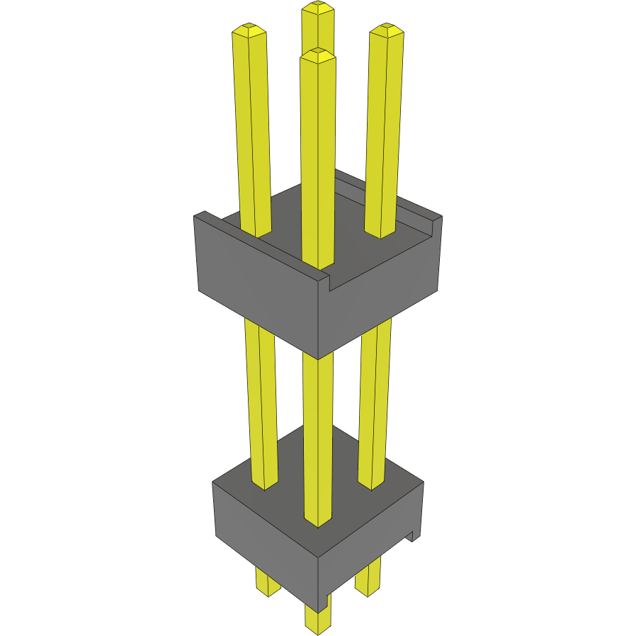 Samtec-DW-02-10-G-D-500 Cabezales del conector y receptáculos PCB Conn Board Stacker HDR 4 POS 2.54mm Solder ST Top Entry Thru-Hole Bulk