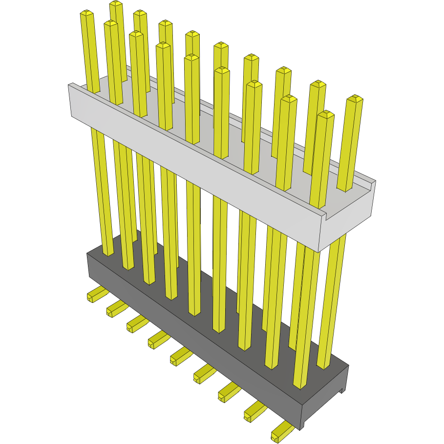 Samtec-HW-09-12-G-D-750-SM Cabezales del conector y receptáculos PCB Conn Board Stacker HDR 18 POS 2.54mm Solder ST Top Entry SMD FLEX STACK Tube