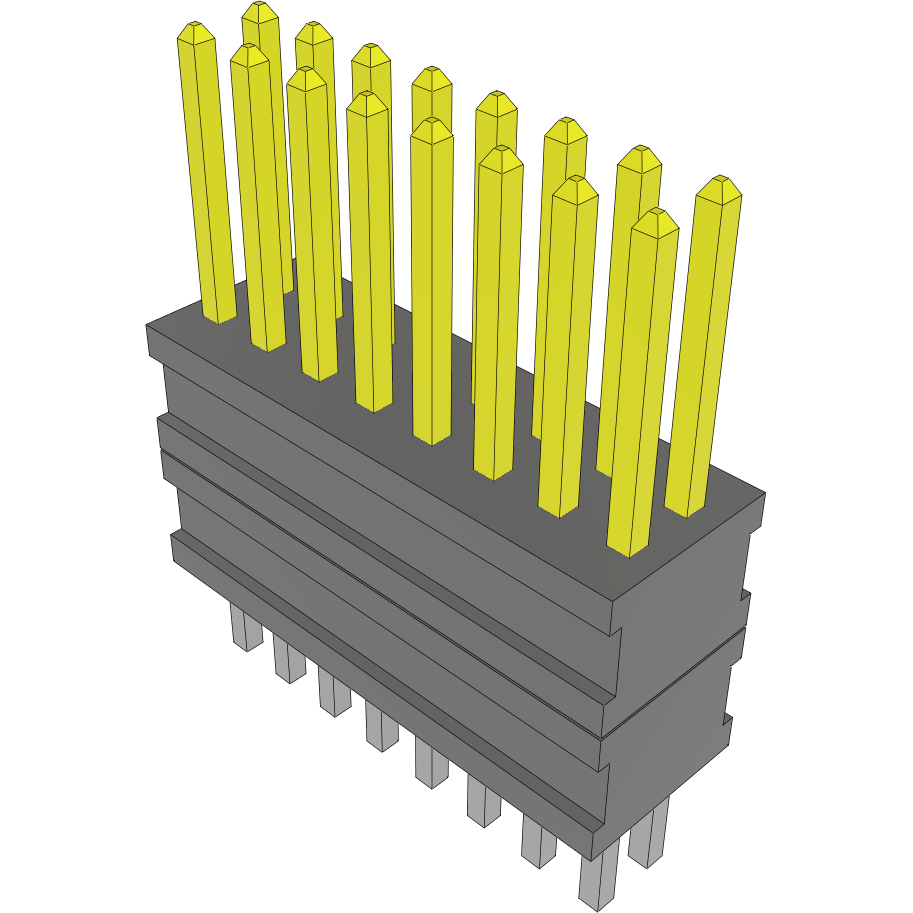 Samtec-FW-08-04-L-D-200-200 Steckverbinderleisten und Leiterplattenbuchsen Conn Board Stacker HDR 16 POS 1.27mm Solder ST Top Entry Thru-Hole FLEX STACK™ Tube