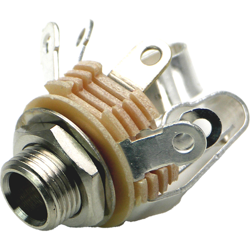 Switchcraft-14B Connector Audio and Video Conn 1/4" Phone Jack F 3 POS Solder ST Panel Mount 3 Terminal 1 Port