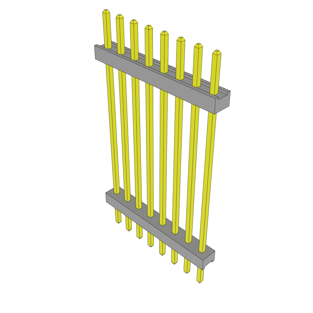 Samtec-TW-08-12-G-S-825-140 Embases de raccordement et réceptacles PCB Conn Board Stacker HDR 8 POS 2mm Solder ST Top Entry Thru-Hole Bulk