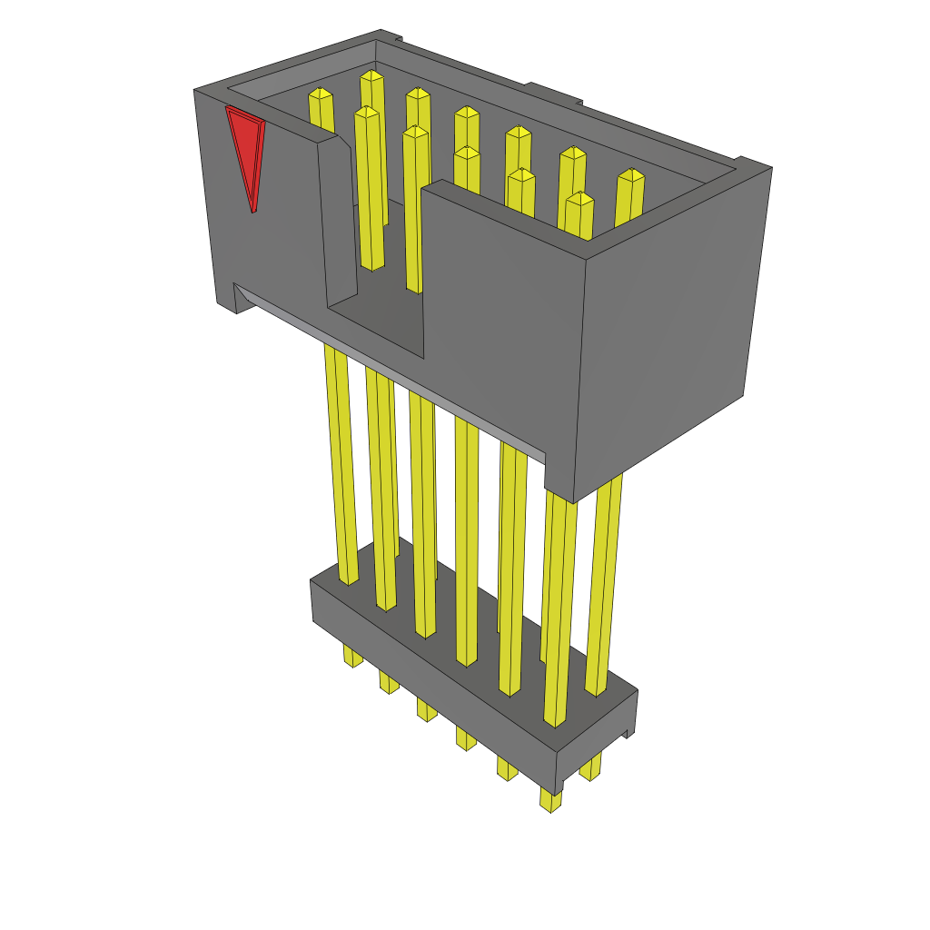 Samtec-ZSS-106-06-S-D-1020 Steckverbinderleisten und Leiterplattenbuchsen Conn Elevated Shrouded Header HDR 12 POS 2.54mm Solder ST Top Entry Thru-Hole Bulk