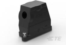 TE Connectivity-T1910100125-009 Schrumpfbalgenadapter Backshells, Bulkhead Housing, Powder Coated, Black