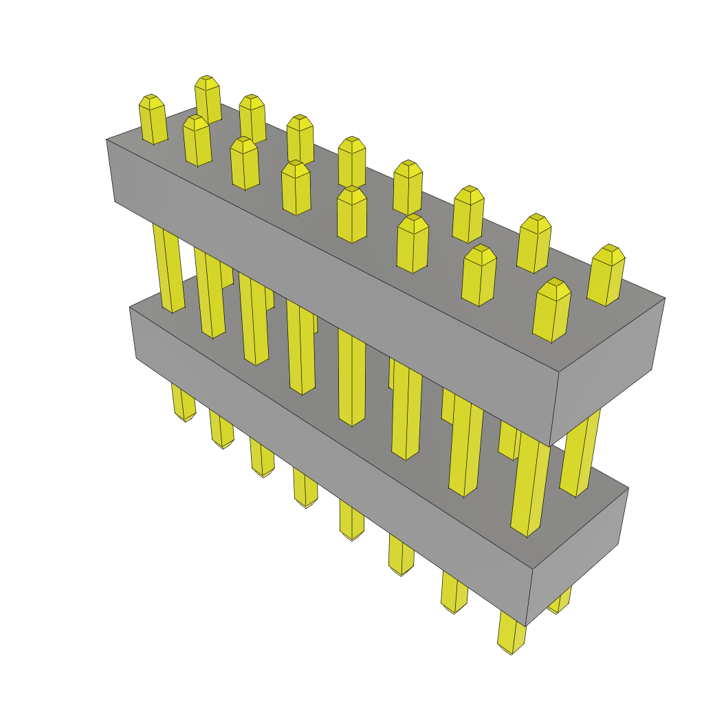 Samtec-TW-08-09-L-D-231-100 Piastre connettori e prese PCB Conn Board Stacker HDR 16 POS 2mm Solder ST Top Entry Thru-Hole Bulk