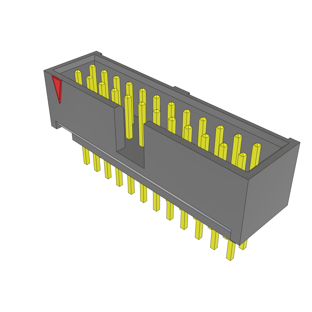 Samtec-ZSS-112-01-G-D-450 Steckverbinderleisten und Leiterplattenbuchsen Conn Elevated Shrouded Header HDR 24 POS 2.54mm Solder ST Top Entry Thru-Hole Layer