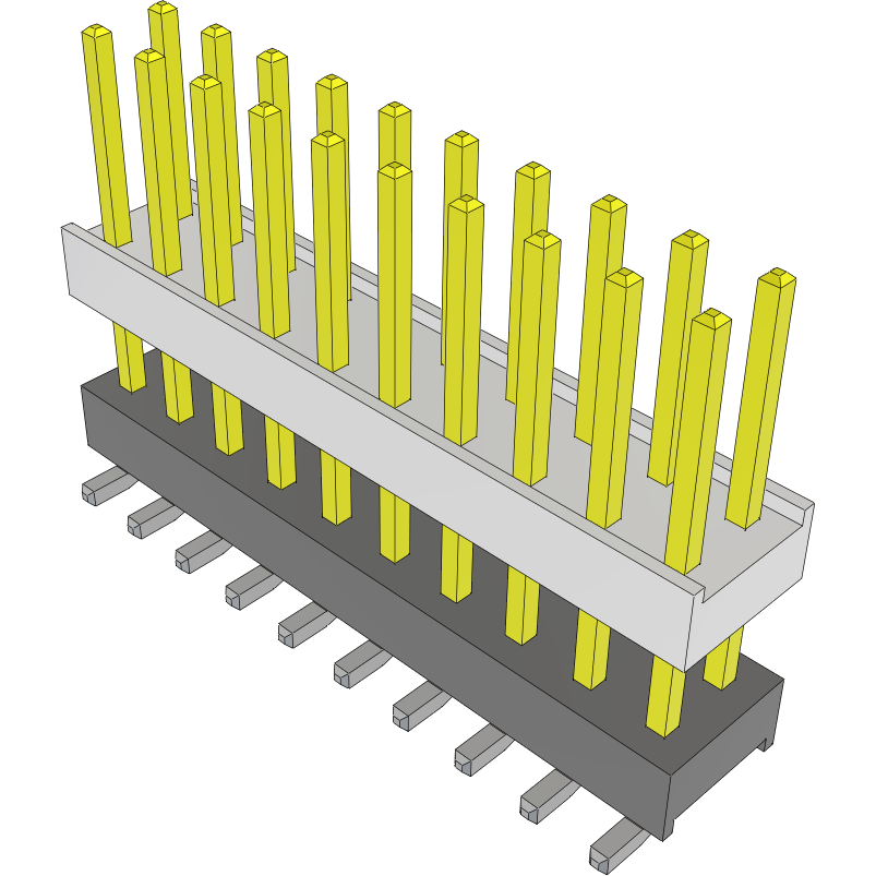 Samtec-HW-10-09-L-D-394-SM-A Steckverbinderleisten und Leiterplattenbuchsen Conn Board Stacker HDR 20 POS 2.54mm Solder ST Top Entry SMD Tube